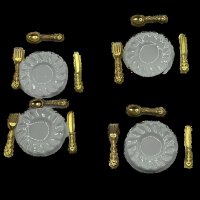 Essservice  - Teller mit Besteck 16-teilig