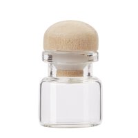 Glasröhrchen mit Holzverschluss 22 x 25 x 45 mm-  3...